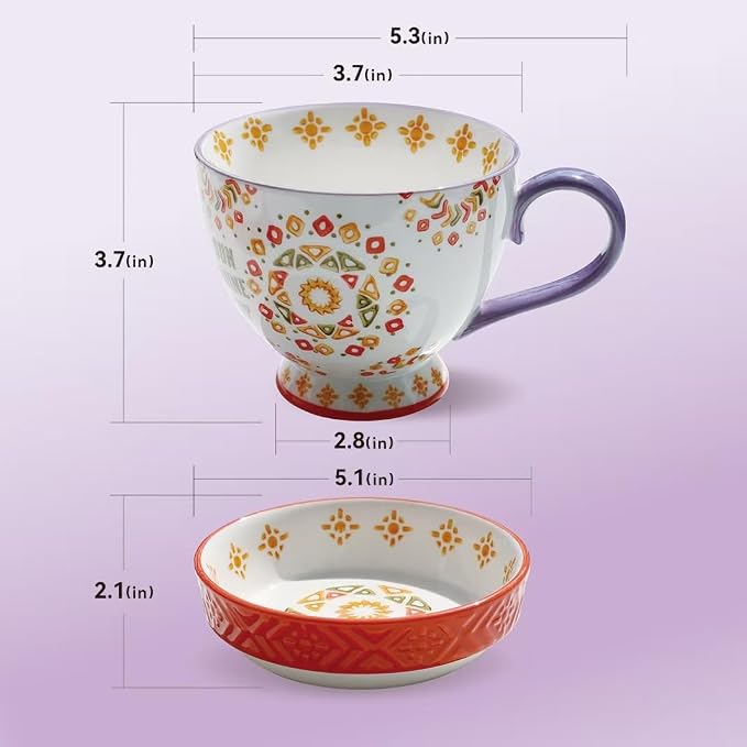 Large Ceramic Coffee Mugs Set of 2, 15 oz Stoneware Coffee Cups - Image 5