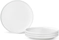 Ceramic Salad & Dessert Plates Set, 8 Inch, Modern White | Stoneware, by Shrynxal