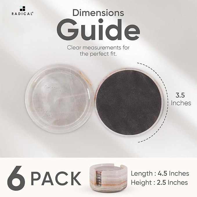 Radicaln Round Marble Coasters Set of 6 - Image 6