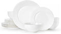 18Pcs Hammered Rim White Bone China Set, Service by KINGSTONE