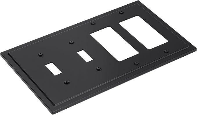Modern Edge Decorative Wall Plate Switch Plate Outlet Cover, Durable Solid Zinc - Image 2