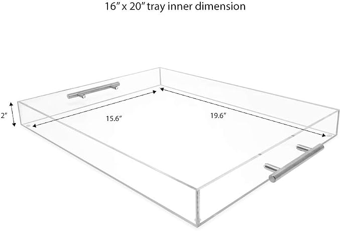 Isaac Jacobs 16x20 Clear Acrylic Serving Tray - Image 2