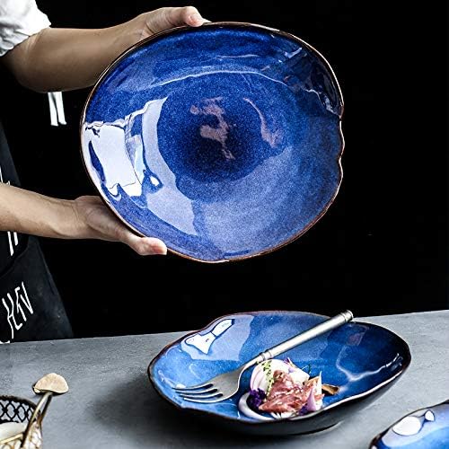 Nordic Ceramic Household Pottery Irregular Salad Platter Klin Glaze Dinner - Image 3