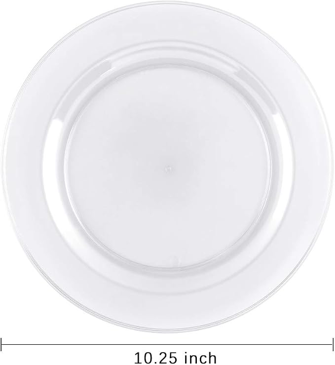 bUCLA 100Pieces Clear Plastic Plates -10.25inch Disposable Dinner Plates- - Image 2