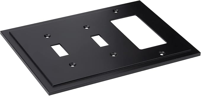 Modern Edge Decorative Wall Plate Switch Plate Outlet Cover, Durable Solid Zinc - Image 2