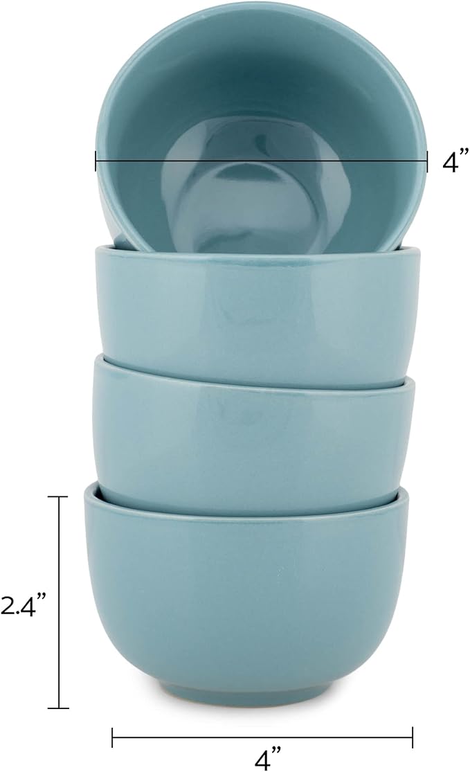 Elanze Designs Bistro Glossy Ceramic 4 inch Cute and Small Dessert Bowls Set of - Image 3