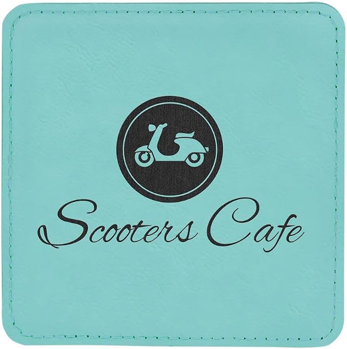 Custom Engraved Coasters | Personalized Leather Coaster | Set of 6 | Drink - Image 2