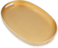 Gold Oval Decorative Tray with Handles, Versatile Serving Tray by Omuriko
