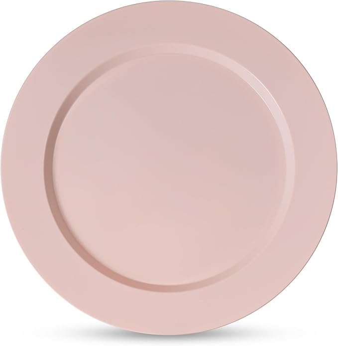 100 Pink Plastic Plates Set, Elegant Fancy Heavy Duty Disposable Plates - Image 5