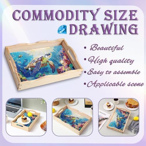 EWJRNSF Diamond Art Kits for Adults Wooden Serving Trays - Image 4