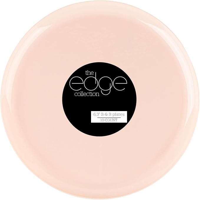 Pink Plastic Party Plates Edge Collection Premium heavyweight Elegant by PLASTICPRO