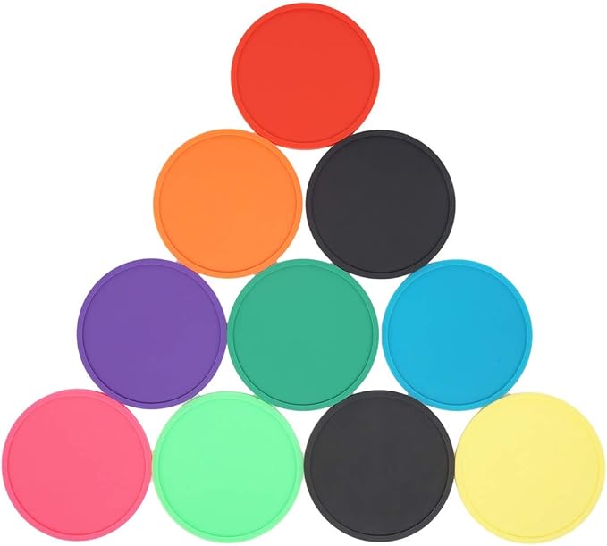 MIZORLIE 4" Non Slip Coasters, Mixed Color, Colorful Unique Slice Design by MIZORLIE