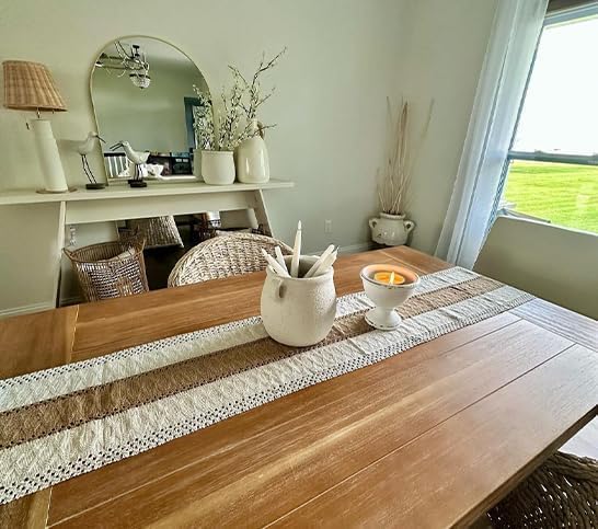 Boho Table Runner for Fall Home Decor 12x60 Rustic - Image 7