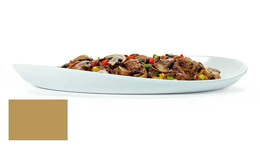 G.E.T. OP-1690-LT Latte 16 Oval Serving Platter Dishwasher Safe Melamine Plastic - Image 4