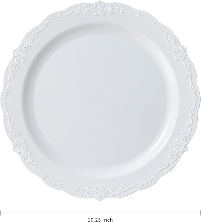 100 Pieces White Plastic Plates - Image 4