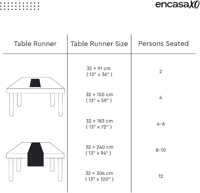 Encasa XO Table Runner, Woven Cotton Dining Runner 13"x120" | Franca Red Checks - Image 2