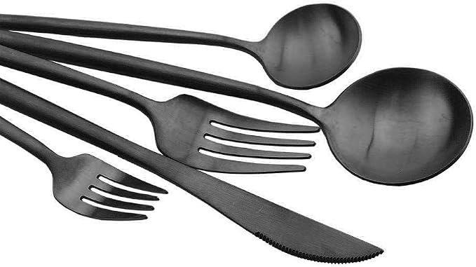 JASHII Luxury Black Flatware, 6-pieces Elegant Cute 18/10 Stainless Steel - Image 7