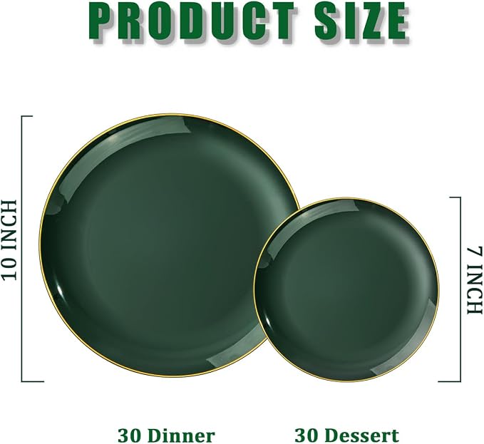 PULOTE 60PCS Green Plastic Plates - Image 3