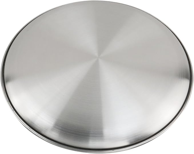 Antrader Silver Stainless Steel Tray, Metal Serving Tray, 10.3" Dia | Metal - Image 3