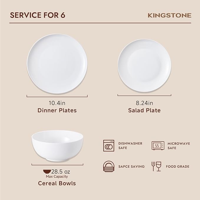 18-Piece Bone China Dinnerware Set - Image 3