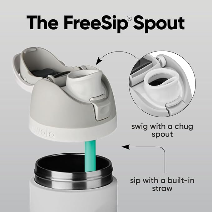 Owala FreeSip Stainless Steel Water Bottle 24 oz Shy Marshmallow - Image 2