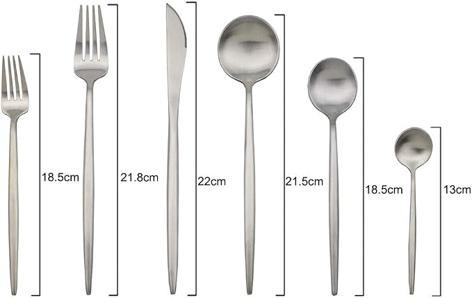 JASHII Luxury Flatware, 6-pieces Elegant Cute 18/10 Stainless Steel Silverware - Image 9