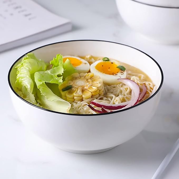 Hesen 60 oz Large Soup Bowl, Pho Bowls, Large Ramen Bowl Set of 3, 8 in Off - Image 5