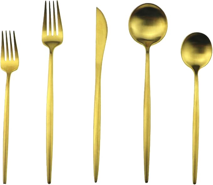 20-Piece 18/10 Stainless Steel Flatware Silverware, Luxury Dinnerware Set - Image 5
