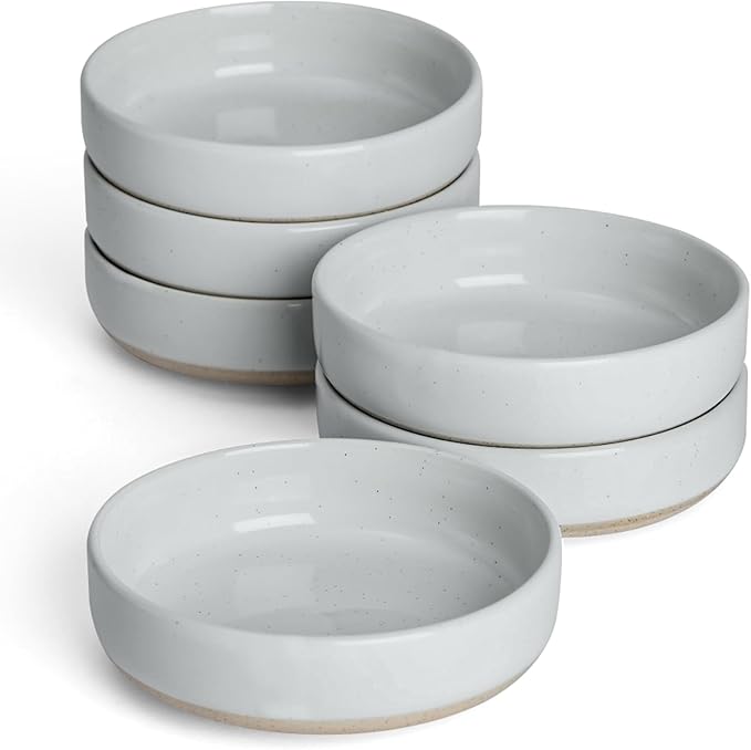 famiware Ceramic Soy Sauce Dish, 4oz Dipping Bowls Set of 6, Light Gray | by Famiware