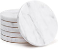 Soft White Marble Coasters Set of 6, Modern Elegant Drink Coasters by YONGHEE