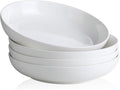 YHY Pasta Bowls Set of 4, 22 oz Ceramic Salad Plates, 7.8 Inch Wide Shallow by YYHY