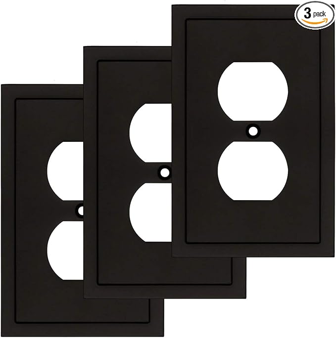 Modern Edge Decorative Wall Plate Switch Plate Outlet Cover, Durable Solid Zinc by HenneBery