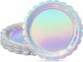 NatNarr 30 Pack Iridescent Plates, Unicorn Birthday, Oil-and Water-Resistant by NatNarr