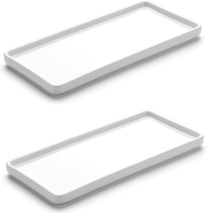 Gurygo 2 Pack 8" Ceramic Rectangular Vanity Trays by FocusonHomeKitchen