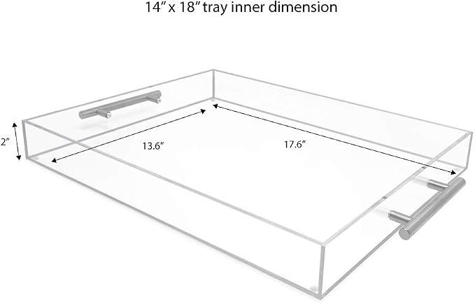 Isaac Jacobs 14x18 Clear Acrylic Serving Tray - Image 2