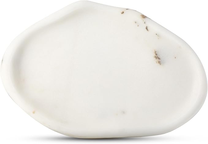 Luxurious White Marble Vanity Tray, Cloud Shape Serving Stone Key Tray by Koville