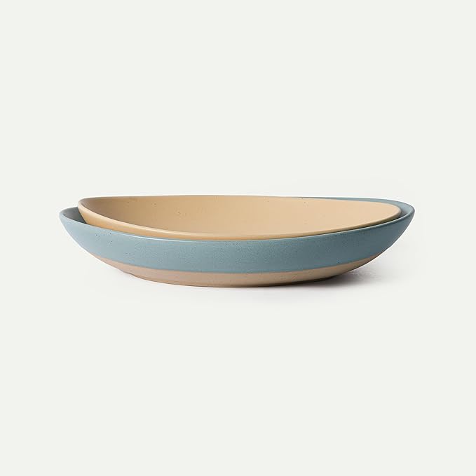 MORA Mega and Giant Serving Dishes Set of 2, 16 inch and 14 inch Ceramic by MORA
