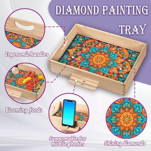 EWJRNSF Diamond Art Kits for Adults Wooden Serving Trays - Image 5
