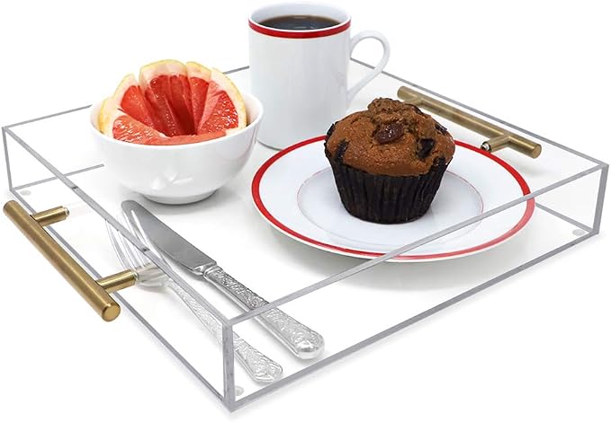Isaac Jacobs 12x12 Clear Acrylic Serving Tray - Image 4