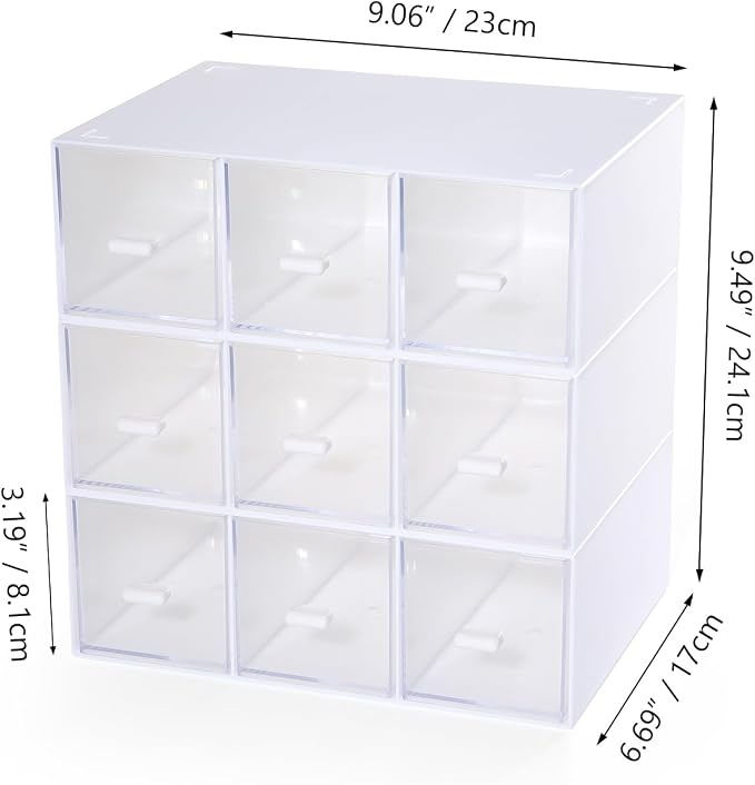 Desktop Organizer With 9 Drawers, Pencil Box, Stationary Organizer | 3 Tiers - Image 8