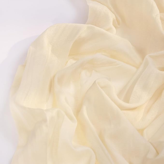 DeZerlor Beige Cheesecloth Table Runners 6 Pack Summer Boho Runners | 120Inches - Image 3