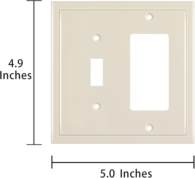 Modern Edge Decorative Wall Plate Switch Plate Outlet Cover, Durable Solid Zinc - Image 3