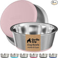 GORILLA GRIP Dog Bowls, Food Grade 304 Stainless Steel, Holds 8 Cups Each Food by Unknown