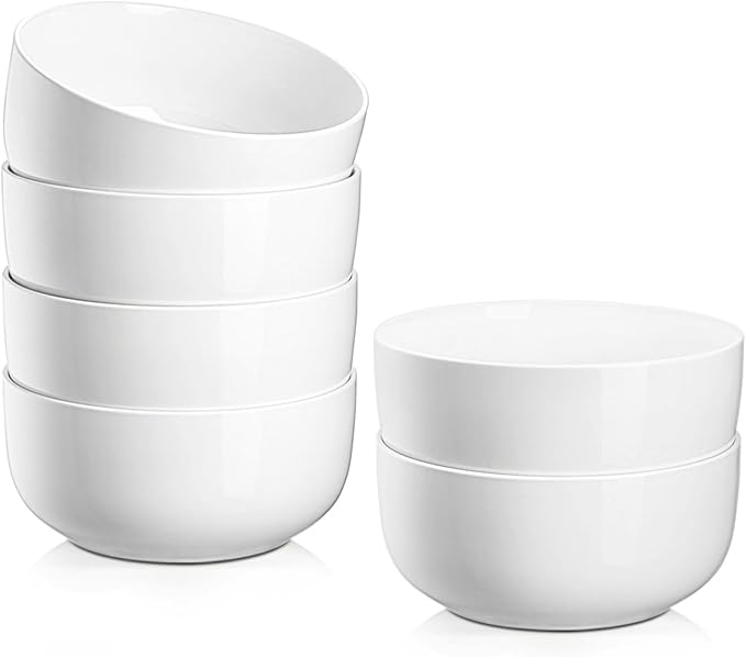 Jassceram 30 oz Soup Bowls, 6 Inch, Oatmeal and Breakfast, by HealthyCeramicsGreenLife