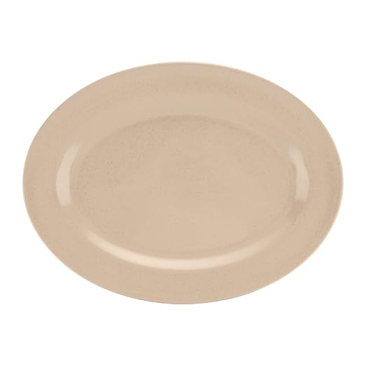 G.E.T. OP-120-S Melamine Oval Serving Platter / Dinner Plate, Sandstone | - Image 2
