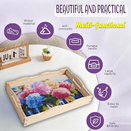 EWJRNSF Diamond Art Kits for Adults Wooden Serving Trays - Image 4