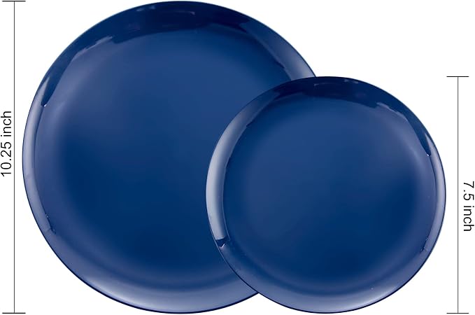 PULOTE 100PCS Blue Plastic Plates - Image 2