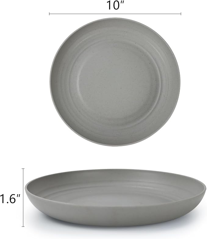 Dinner Plates Set of 8 Premium Wheat Straw Plate Alternative - Image 2
