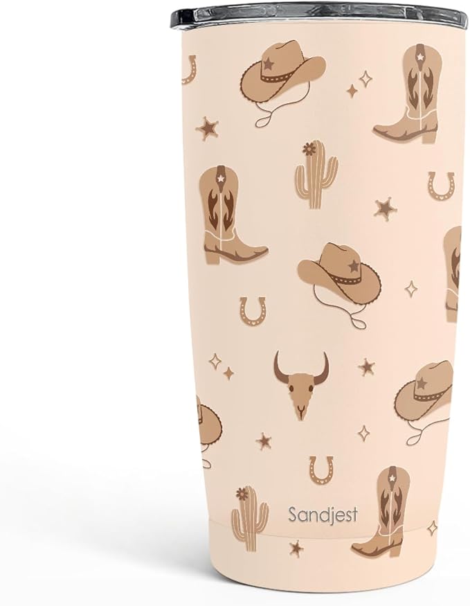 SANDJEST Cowgirl Tumbler 20oz, Stainless Steel Travel Cup by SANDJEST
