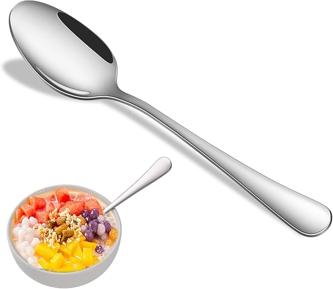 Dinner Spoon Set, 8-Piece 7.3 Inch Soup Spoons, Premium Food Grade Stainless by DEHOVKitchen